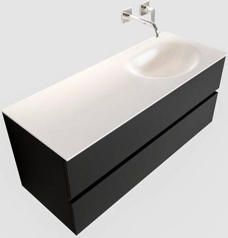 Mondiaz VICA Badkamermeubelset 120cm 2 lades wasbak Moon rechts 0 kraangaten solid surface urban PC75341477