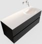 Mondiaz VICA Badkamermeubelset 120cm 2 lades wasbak Moon rechts 0 kraangaten solid surface urban PC75341477 - Thumbnail 1