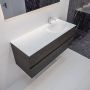 Mondiaz VICA Badkamermeubelset 120cm 2 lades wasbak Moon rechts 1 kraangat solid surface dark brown PC75341190 - Thumbnail 1