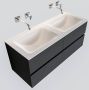 Mondiaz VICA Badkamermeubelset 120cm 4 lades wasbak Cloud dubbel 0 kraangaten solid surface darkgrey PC75341124 - Thumbnail 1