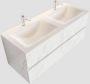 Mondiaz VICA Badkamermeubelset 120cm 4 lades wasbak Cloud dubbel 2 kraangaten solid surface carrara marmer PC75341618 - Thumbnail 1