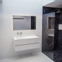 Mondiaz VICA Badkamermeubelset 120cm 4 lades wasbak Cloud links 0 kraangaten solid surface talc PC75341116 - Thumbnail 1