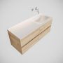 Mondiaz VICA Badkamermeubelset 120cm 4 lades wasbak Cloud rechts 0 kraangaten solid surface washed oak PC75341287 - Thumbnail 1