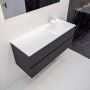 Mondiaz VICA Badkamermeubelset 120cm 4 lades wasbak Cloud rechts 1 kraangat solid surface darkgrey PC75341126 - Thumbnail 1