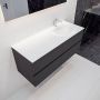 Mondiaz VICA Badkamermeubelset 120cm 4 lades wasbak Moon rechts 1 kraangat solid surface darkgrey PC75341114 - Thumbnail 1