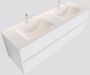 Mondiaz VICA Badkamermeubelset 150cm 2 lades wasbak Cloud dubbel 2 kraangaten solid surface talc PC75341095 - Thumbnail 1