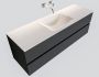 Mondiaz VICA Badkamermeubelset 150cm 2 lades wasbak Cloud midden 0 kraangaten solid surface darkgrey PC75341096 - Thumbnail 1