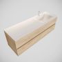 Mondiaz VICA Badkamermeubelset 150cm 2 lades wasbak Cloud rechts 1 kraangat solid surface washed oak PC75341266 - Thumbnail 1