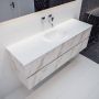 Mondiaz VICA Badkamermeubelset 150cm 2 lades wasbak Moon midden 0 kraangaten solid surface carrara marmer PC75341566 - Thumbnail 1