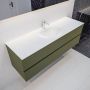 Mondiaz VICA Badkamermeubelset 150cm 2 lades wasbak Moon midden 1 kraangat solid surface army PC75341404 - Thumbnail 1