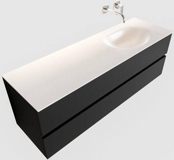 Mondiaz VICA Badkamermeubelset 150cm 2 lades wasbak Moon rechts 0 kraangaten solid surface urban PC75341485
