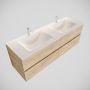 Mondiaz VICA Badkamermeubelset 150cm 4 lades wasbak Cloud dubbel 2 kraangaten solid surface washed oak PC75341315 - Thumbnail 1