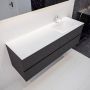 Mondiaz VICA Badkamermeubelset 150cm 4 lades wasbak Cloud rechts 1 kraangat solid surface darkgrey PC75341150 - Thumbnail 1