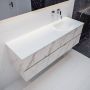 Mondiaz VICA Badkamermeubelset 150cm 4 lades wasbak Moon rechts 0 kraangaten solid surface carrara marmer PC75341620 - Thumbnail 1