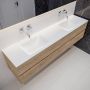 Mondiaz VICA Badkamermeubelset 200cm 4 lades wasbak Cloud dubbel 0 kraangaten solid surface washed oak PC75341680 - Thumbnail 1