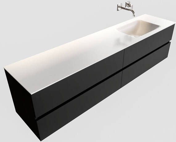 Mondiaz VICA Badkamermeubelset 200cm 4 lades wasbak Cloud rechts 0 kraangaten solid surface urban PC75341703