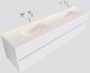 Mondiaz VICA Badkamermeubelset 200cm 4 lades wasbak Moon dubbel 0 kraangaten solid surface talc PC75341638 - Thumbnail 1