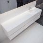 Mondiaz VICA Badkamermeubelset 200cm 4 lades wasbak Moon rechts 1 kraangat solid surface talc PC75341640 - Thumbnail 1