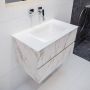 Mondiaz VICA Badkamermeubelset 80cm 2 lades wasbak Cloud midden 0 kraangaten solid surface carrara marmer PC75341582 - Thumbnail 1