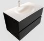 Mondiaz VICA Badkamermeubelset 80cm 2 lades wasbak Moon midden 1 kraangat solid surface urban PC75341468 - Thumbnail 1