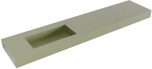 Mondiaz ZINK Army vrijhangende wastafel 210cm Positie wasbak links rand 12cm XM49452Army