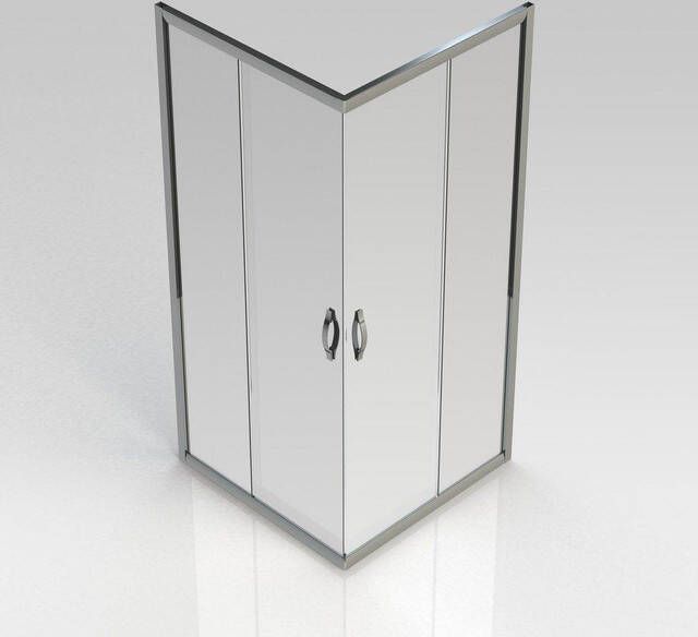 Nemo Go Belo hoekinstap met schuifdeuren 900x900x1900mm 6mm easy clean glas profielen aluminium verchroomd regelbaar 865-890mm S201090