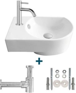 Nemo Go Flexy fonteinset links 41x27x142cm inclusief kraan en sifon porselein wit sw10735 sw21230 sw290278 sw291117 sw293043
