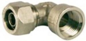Nemo Go Pex Alu klem bocht Ø20mm x 3 4F verchroomd A48524