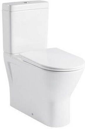 Nemo GO XComfort PACK staand toilet verhoogd 45 cm zonder spoelrand muuraansluiting H PK 18 cm met dunne zitting softclose wit RST16AWHA+RST15AWHA+RESC0004