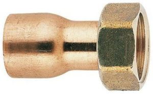 Nemo Kraagstuk recht met moer rood koper D buis 18 mm x 34 05625