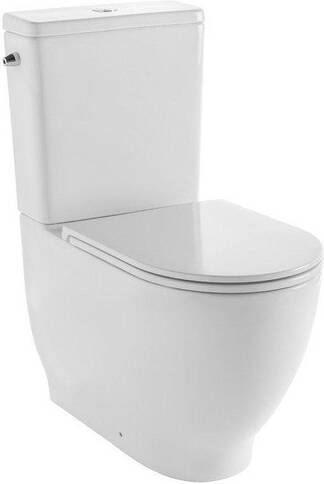 Nemo Spring Cascata toiletset staand 66.5x36x82cm zonder spoelrand met softclose toiletzitting en jachtbak porselein wit SKU 049037