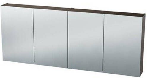 Nemo Spring Nebulo luxe spiegelkast 160x65x17.8cm 4 dubbelzijdige spiegeldeuren glazen leggers met stopcontact zonder schakelaar kleur: U730 ST9 Basalt 20037097