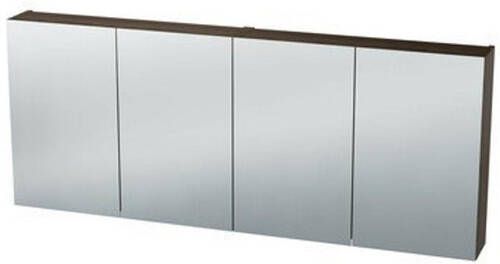 Nemo Spring Nebulo luxe spiegelkast 160x65x17.8cm 4 dubbelzijdige spiegeldeuren glazen leggers met stopcontact zonder schakelaar kleur: H3710 ST9 Carini Walnut Natur 20037099