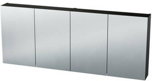 Nemo Spring Nebulo luxe spiegelkast 160x65x17.8cm 4 dubbelzijdige spiegeldeuren glazen leggers met stopcontact zonder schakelaar kleur: U899 ST9 Cosmos Grey 20037101