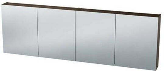 Nemo Spring Nebulo luxe spiegelkast 180x65x17.8cm 4 dubbelzijdige spiegeldeuren glazen leggers met stopcontact zonder schakelaar kleur: H3710 ST9 Carini Walnut Natur 20037109