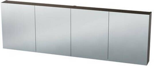 Nemo Spring Nebulo luxe spiegelkast 180x65x17.8cm 4 dubbelzijdige spiegeldeuren glazen leggers met stopcontact zonder schakelaar kleur: U730 ST9 Basalt 20037107