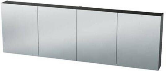 Nemo Spring Nebulo luxe spiegelkast 180x65x17.8cm 4 dubbelzijdige spiegeldeuren glazen leggers met stopcontact zonder schakelaar kleur: U960 ST9 Onyx Grey 20037110