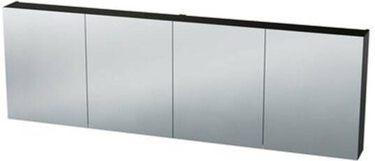 Nemo Spring Nebulo luxe spiegelkast 180x65x17.8cm 4 dubbelzijdige spiegeldeuren glazen leggers met stopcontact zonder schakelaar kleur: U899 ST9 Cosmos Grey 20037111