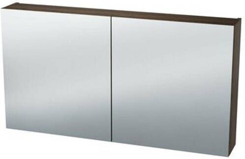 Nemo Spring Nebulo spiegelkast 100x65x17.8cm 2 deuren glazen leggers met stopcontact zonder schakelaar kleur: H3710 ST9 Carini Walnut Natur 20036969