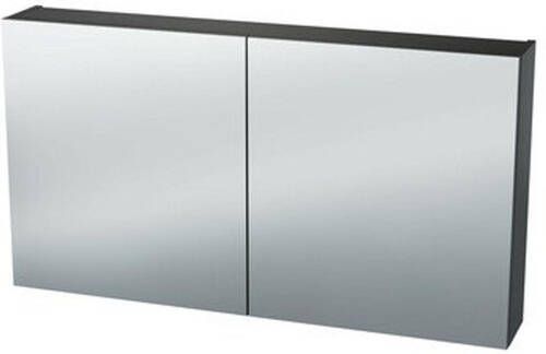 Nemo Spring Nebulo spiegelkast 100x65x17.8cm 2 deuren glazen leggers met stopcontact zonder schakelaar kleur: U960 ST9 Onyx Grey 20036970