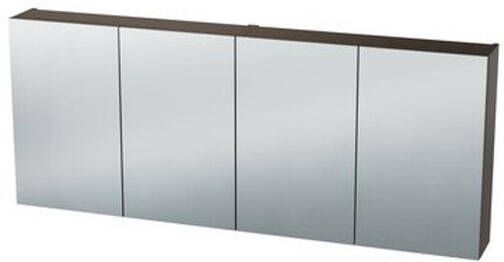 Nemo Spring Nebulo spiegelkast 140x65x17.8cm 4 deuren glazen leggers met stopcontact zonder schakelaar kleur: U730 ST9 Basalt 20036987