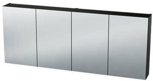 Nemo Spring Nebulo spiegelkast 140x65x17.8cm 4 deuren glazen leggers met stopcontact zonder schakelaar kleur: U899 ST9 Cosmos Grey 20036991