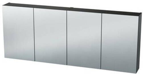 Nemo Spring Nebulo spiegelkast 140x65x17.8cm 4 deuren glazen leggers met stopcontact zonder schakelaar kleur: U960 ST9 Onyx Grey 20036990