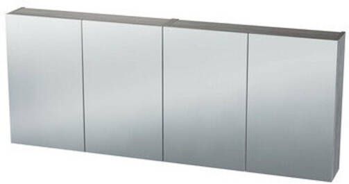 Nemo Spring Nebulo spiegelkast 140x65x17.8cm 4 deuren glazen leggers met stopcontact zonder schakelaar kleur: F988 W04 Raw Concrete 20036995