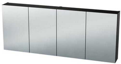 Nemo Spring Nebulo spiegelkast 160x65x17.8cm 4 deuren glazen leggers met stopcontact zonder schakelaar kleur: U899 ST9 Cosmos Grey 20037001