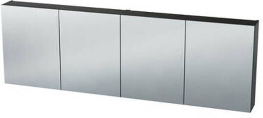 Nemo Spring Nebulo spiegelkast 200x65x17.8cm 4 deuren glazen leggers met stopcontact zonder schakelaar kleur: U960 ST9 Onyx Grey 20037020