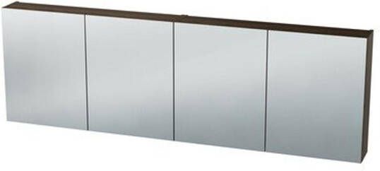 Nemo Spring Nebulo spiegelkast 200x65x17.8cm 4 deuren glazen leggers met stopcontact zonder schakelaar kleur: H3710 ST9 Carini Walnut Natur 20037019