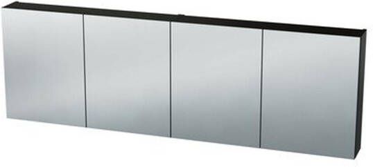 Nemo Spring Nebulo spiegelkast 200x65x17.8cm 4 deuren glazen leggers met stopcontact zonder schakelaar kleur: U899 ST9 Cosmos Grey 20037021