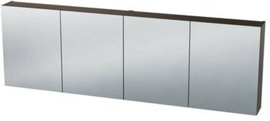 Nemo Spring Nebulo spiegelkast 200x65x17.8cm 4 deuren glazen leggers met stopcontact zonder schakelaar kleur: U730 ST9 Basalt 20037017