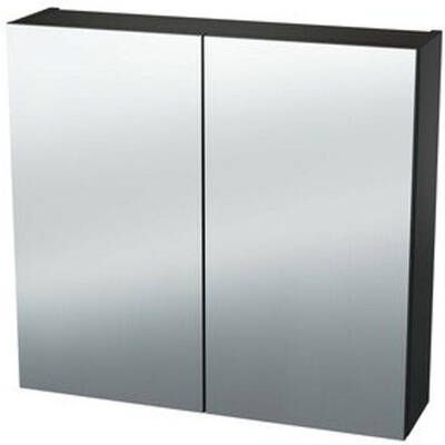 Nemo Spring Nebulo spiegelkast 60x65x17.8cm 1 deur glazen leggers met stopcontact zonder schakelaar kleur: U899 ST9 Cosmos Grey 20036931